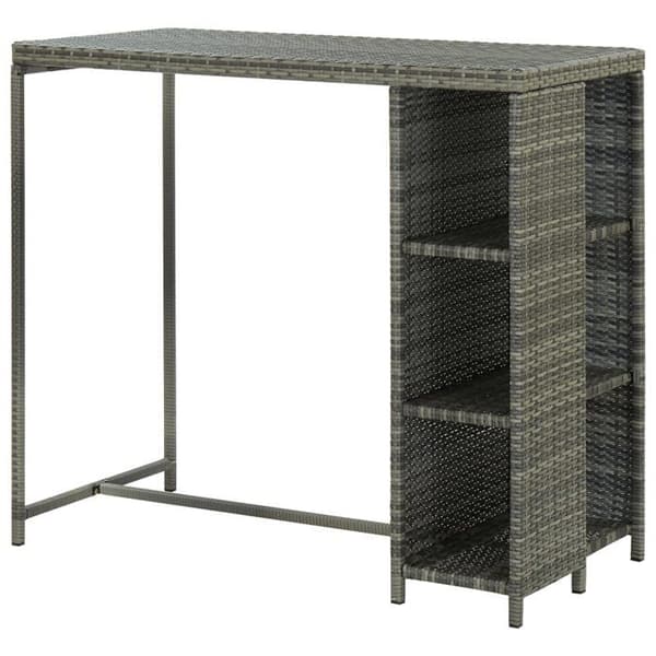 Maison Exclusive - Barbord med opbevaring Grå 120x60x110 cm Vævet har