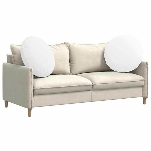Maison Exclusive - Sittkuddar 2 st Tyg Vit Ø80 x 29 cm Vit