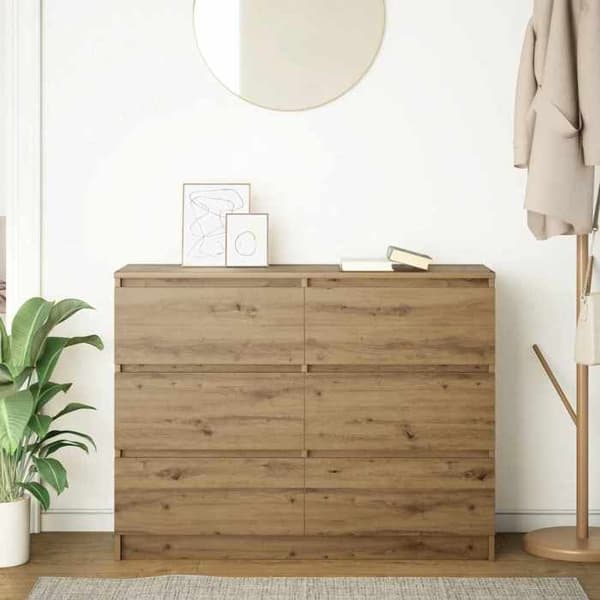 Maison Exclusive - Buffet i håndlavet egetræ 100x35x76 cm i ingeniørtræ
