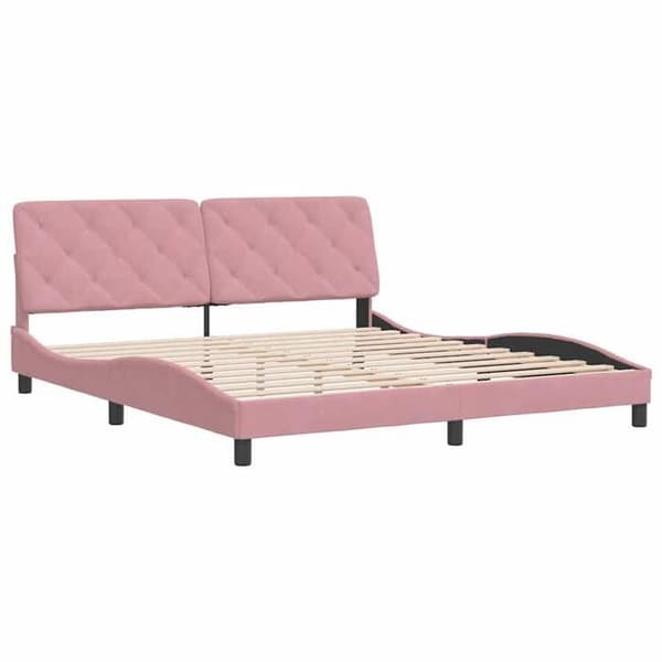 Maison Exclusive - Sängram utan madrass rosa 180x200 cm sammet