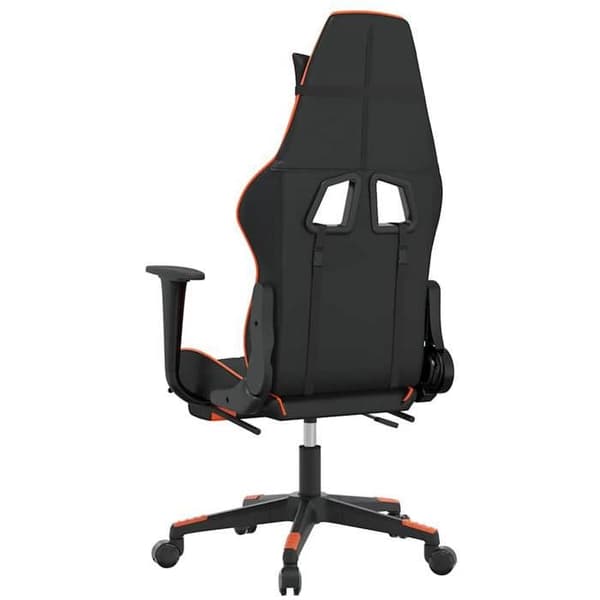 Maison Exclusive - Spilestol med massage og fodskammel Sort&Orange Kunstlæder