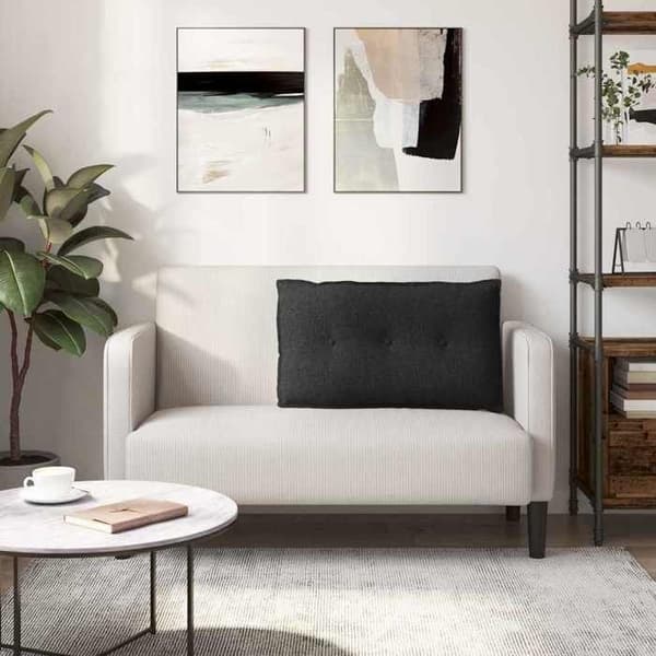 Rygpude - MAISON EXCLUSIVE - 80 x 19 x 50 cm - Sort - Polyester - Lynlås Sort