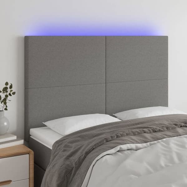 Maison Exclusive - LED-päätyharso Tummanharmaa 144x5x118/128 cm Kangas mörkgrå