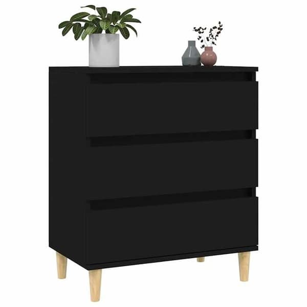 Maison Exclusive - Buffé Svart 60x35x70 cm Ingenjörsträ