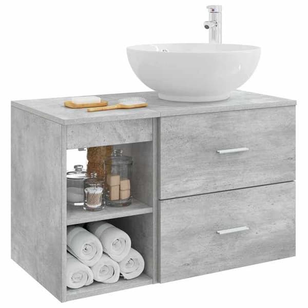 Maison Exclusive - Badmöbelset 2 delar Grå betong