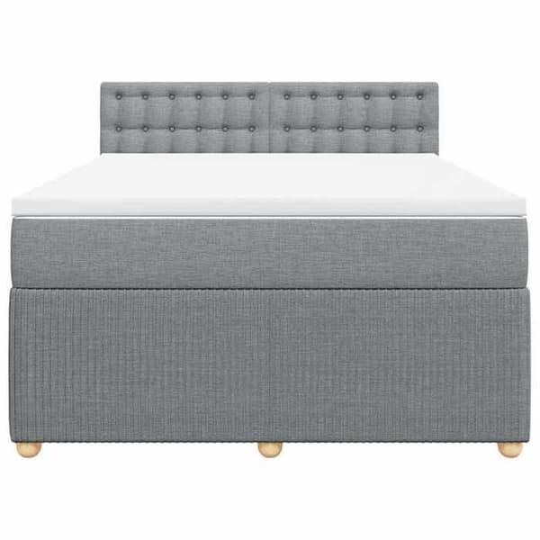 Maison Exclusive - Sengebund med lameller og madras Lys grå 140x190cm Stof