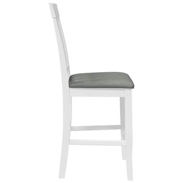 Barstol - EXKLUSIV HEM - Set om 2 - Massivt gummiträ - Kuddar ingår - Ergonomisk ryggstöd Vit