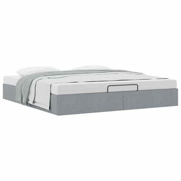 Maison Exclusive - Sängram ottoman utan madrass ljusgrå 180x200 cm tyg
