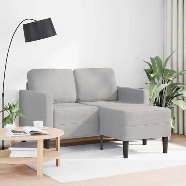 Maison Exclusive - Soffa 2 platser med L-formad divan grå moln 125 cm tyg