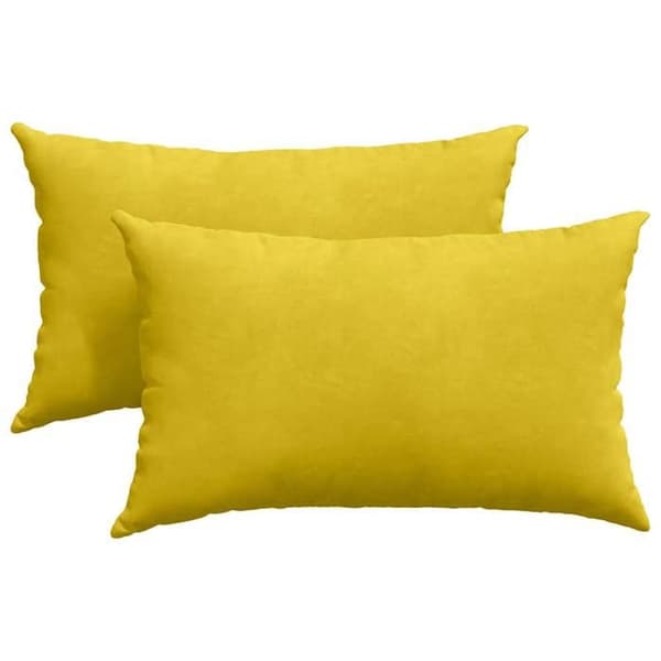 Soffkuddar - EXKLUSIVT HEM - Set om 2 50 x 30 cm - Gul - Kordfløyel - Polyesterfyllning Gul