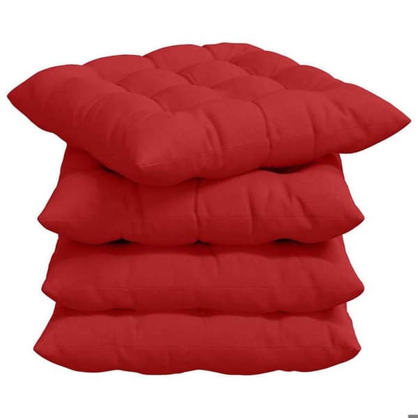 Sittkudde - EXKLUSIVT HEM - Set om 4 - Röd - 40 x 40 x 6 cm - Polyesterfyllning Röd