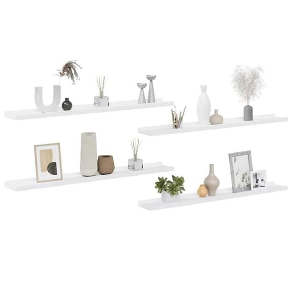 Maison Exclusive - Seinähyllyt 4 kpl Valkoinen 80x9x3 cm