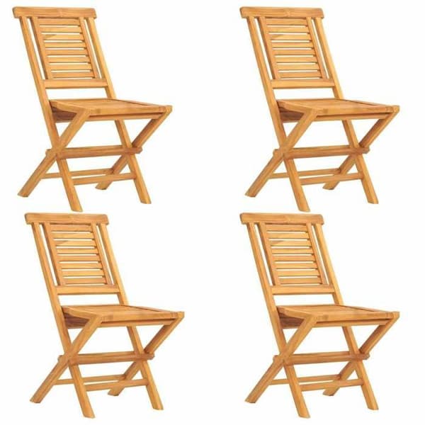 Havemøbler - EKSKLUSIVT HUS - Design med lameller - Massivt teak - Sammenklappelig - Hul til parasol
