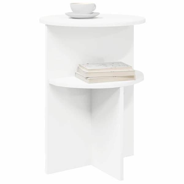 Sidebord - MAISON EXCLUSIVE - Moderne - Hvid - Ø 39,5 x 55 cm - Ingeniørtræ Vit