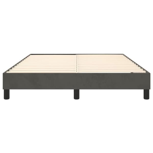 Maison Exclusive - Sengebund med mørkegrå lameller 140x190 cm velour mörkgrå