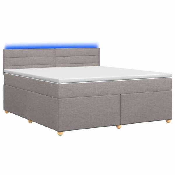 Maison Exclusive - Boxspring-sänky taupe-värillä, patja 140 x 200 cm, kangas