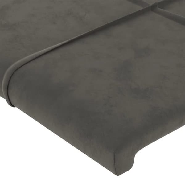 Maison Exclusive - LED Hovedgærde Mørkegrå 203x16x78/88 cm Velour mörkgrå