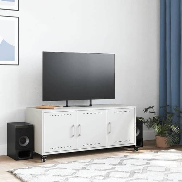 Maison Exclusive - TV-möbel vit 100,5x39x43,5 cm stål