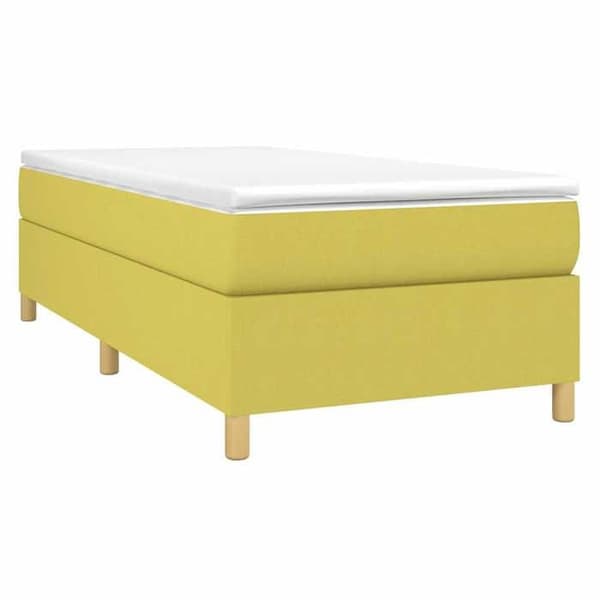 Maison Exclusive - Sängram med ribbor grön 90x190 cm tyg