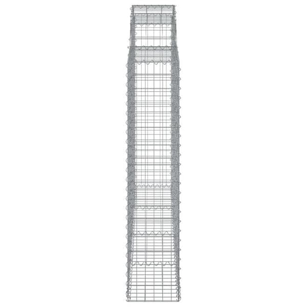 Bågformade gabionkorgar - 11 st 200x30x140/160 cm - Galvaniserat stål - Tråd 3,5 mm - Silverfärgad silver-