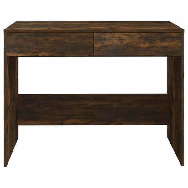 Kontor - EKSKLUSIVT HUS - Røget eg 101x50x76,5 cm - Spånplade - 2 skuffer - Robust konstruktion Rökt ek