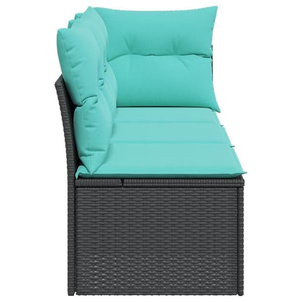 Maison Exclusive - Trädgårdsoffa med kuddar 3 platser svart flätad resin