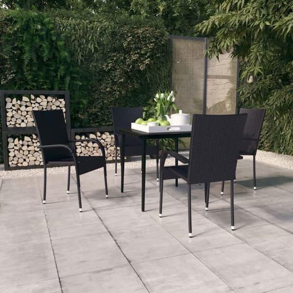 Maison Exclusive - Have spisebordssæt 5 stk Sort