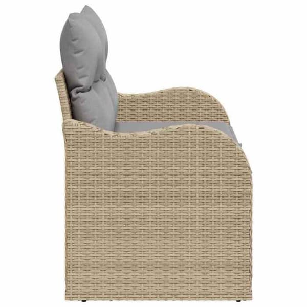 Maison Exclusive - Puutarhatuoli vaaleanbeige tyynyllä 121 x 62 x 69cm polyrottinki