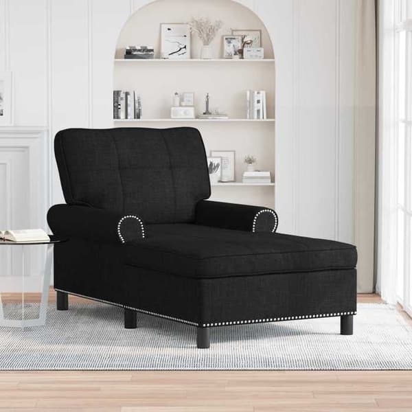 Långfåtöljer - EXKLUSIVT HEM - Långfåtölj - Svart - Premium andningsbart tyg - 91x157x91 cm