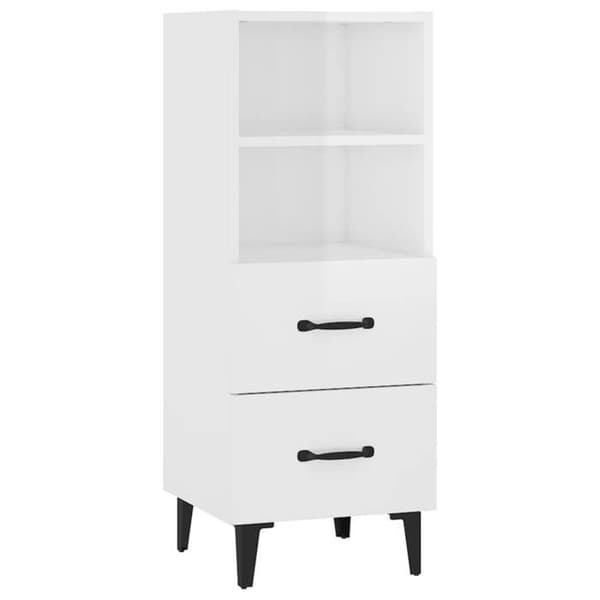 Maison Exclusive - Buffé Vit glänsande 34,5x34x90 cm Ingenjörsträ