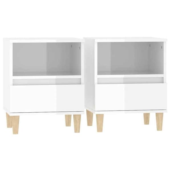 Maison Exclusive - Sängbord 2 st Vit blank 40x35x50 cm Strålande vit