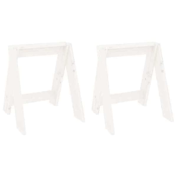 Taburett - EXKLUSIV HEM - 40x40x45 cm - Massivt furu - Vit - Set om 2 Vit