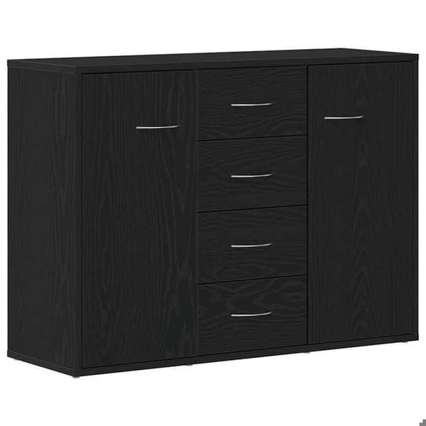 Maison Exclusive - Buffet i sort egetræ 88x30x64 cm ingeniørtræ