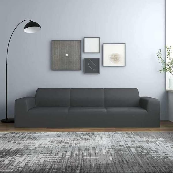 Udtrækkelig sofaovertræk - MAISON EXCLUSIVE - 4 pladser (235–300 cm) - Antracit - Jersey polyester - Pletafvisende antracit