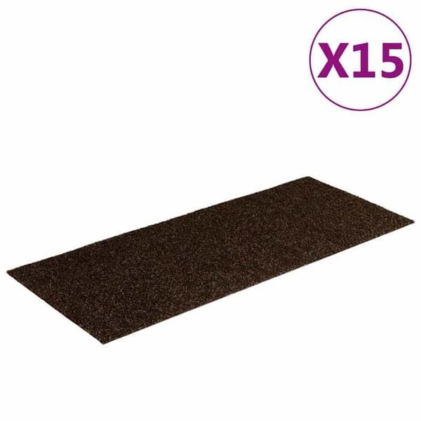 Maison Exclusive - Selvklæbende trappetæpper 15 stk. 60 x 25 cm Brun Rektangulær