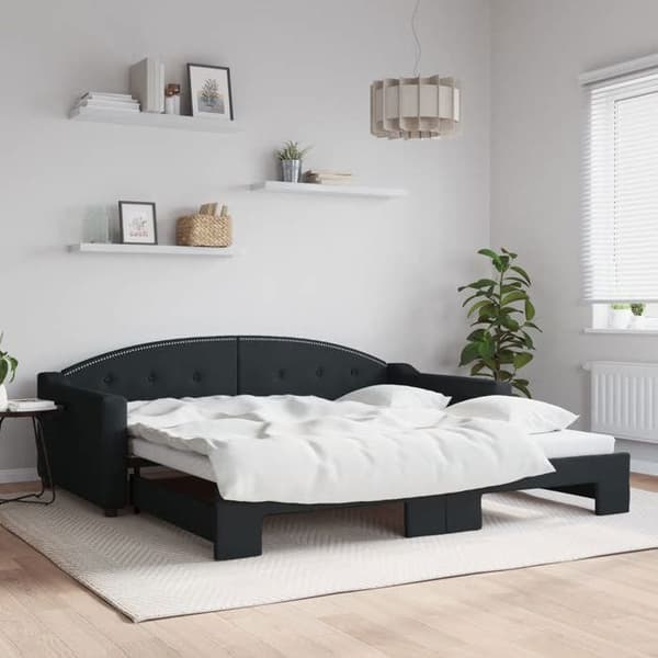 Maison Exclusive - Sovesofa med udtræk uden madras sort 100x200 cm