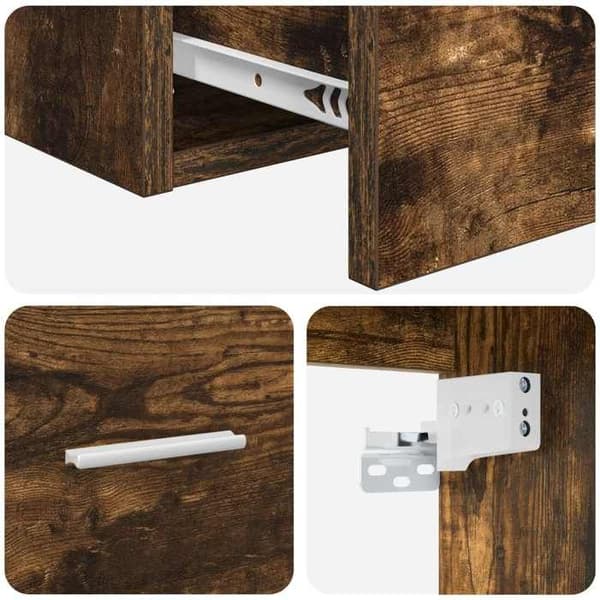 Exklusiv möbel - Väggmonterad handfat Vanity Ek rökig 49,5 x 41 x 64,5 cm