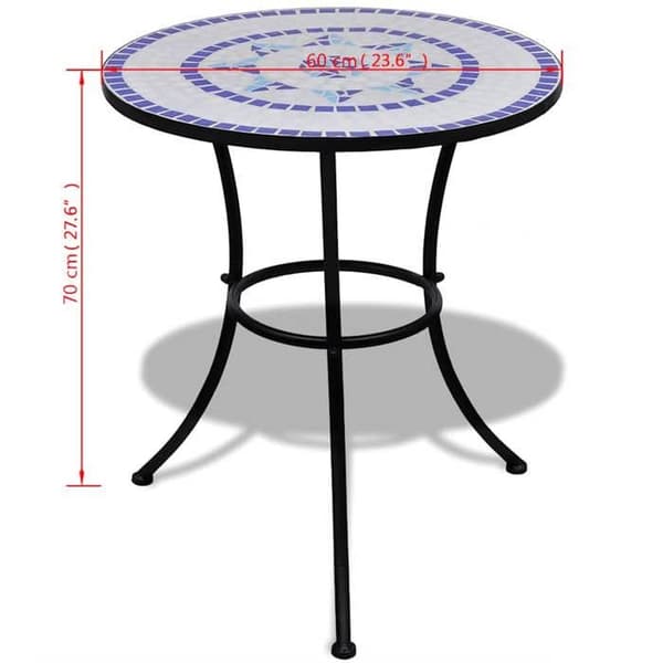 Maison Exclusive - Bistrobord Blå och vit 60 cm Mosaik Blå och vit