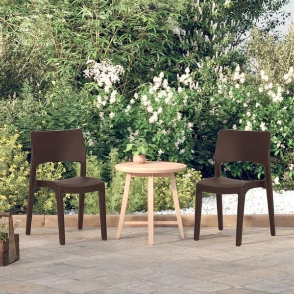 Maison Exclusive - Puutarhatuolit 2 kpl Moka Polypropeeni