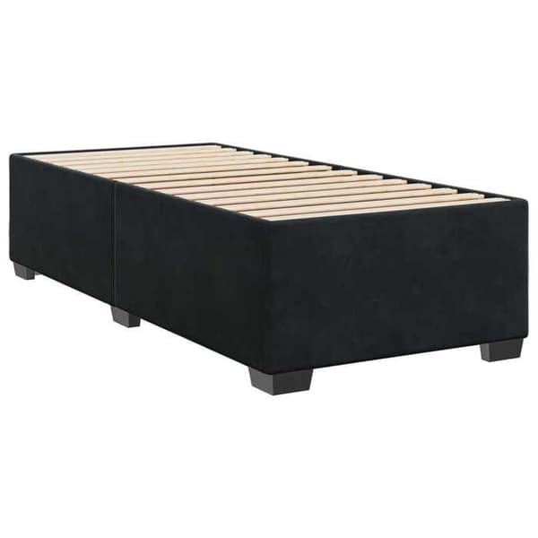 Maison Exclusive - Boxspring säng med madrass Svart 90 x 190 cm Sammet