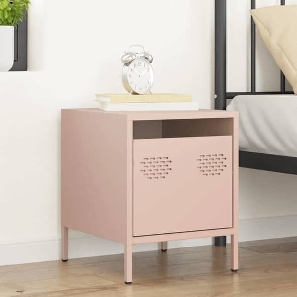 Maison Exclusive - Sängbord rosa 35x39x43,5 cm stål
