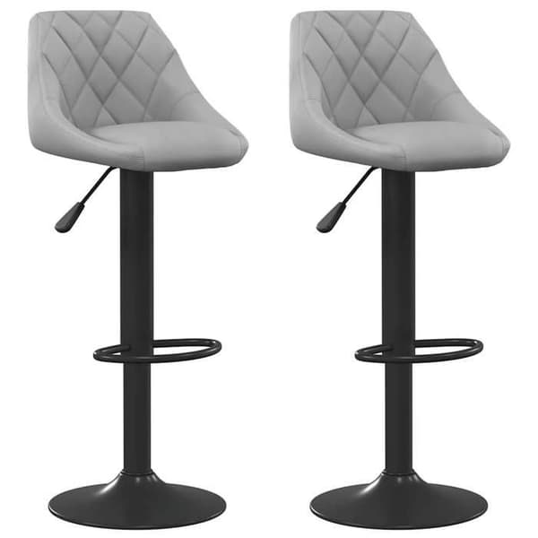 Maison Exclusive - Barstolar set om 2 ljusgrå sammet