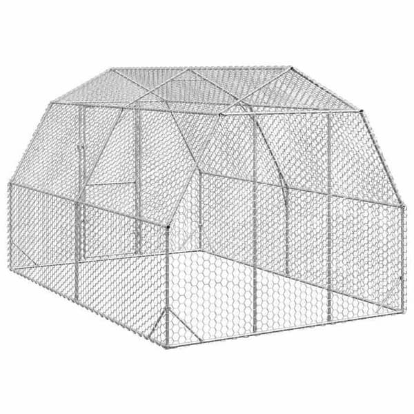 Hønsehus - EKSKLUSIVT HUS - 2,5x4x2,25 m - Galvaniseret stål - Hexagonal net mod rovdyr - Låselig dør