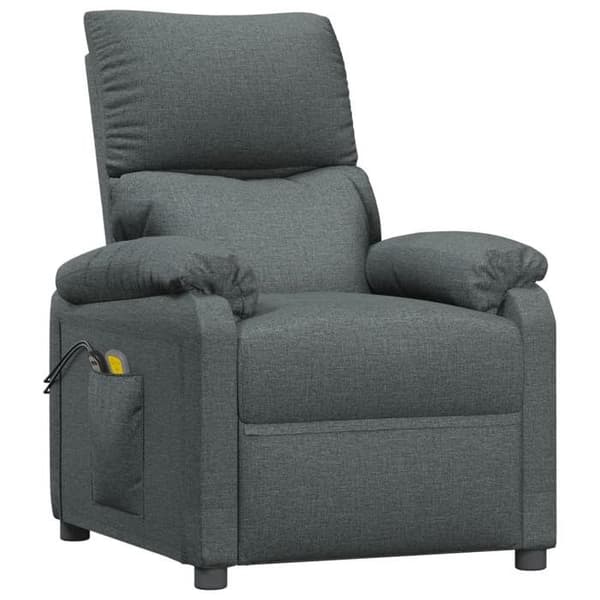 Elastisk massagefåtölj - EXKLUSIV HEM - Fåtölj - Mörkgrå - 3 lutande positioner - 6 USB-massagepunkter Mörkgrå