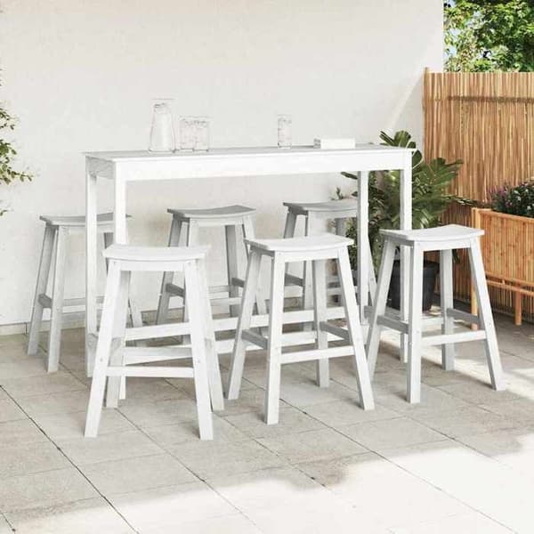 Maison Exclusive - Havebar sæt 6 pc Hvid HDPE Vit