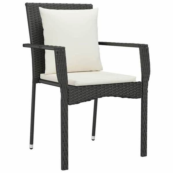 Maison Exclusive - 9 pc have spisebordssæt i sort polyrotin Svart