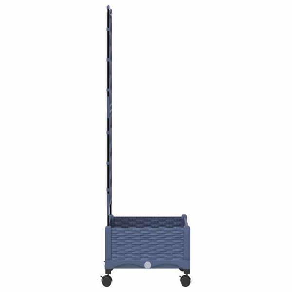 Maison Exclusive - Havebed med trellis og hjul Grå 40 x 40 x 131,5 cm PP Grå