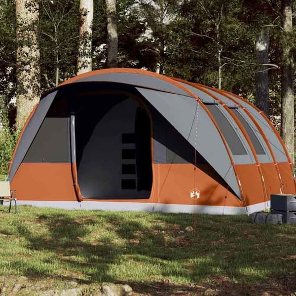 Maison Exclusive - Perheeltä tunneliteltta 7 hengelle harmaa ja oranssi, vedenpitävä