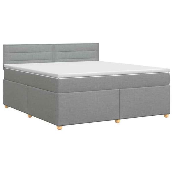 Maison Exclusive - Boxspring säng med madrass Ljusgrå 160 x 200 cm Tyg