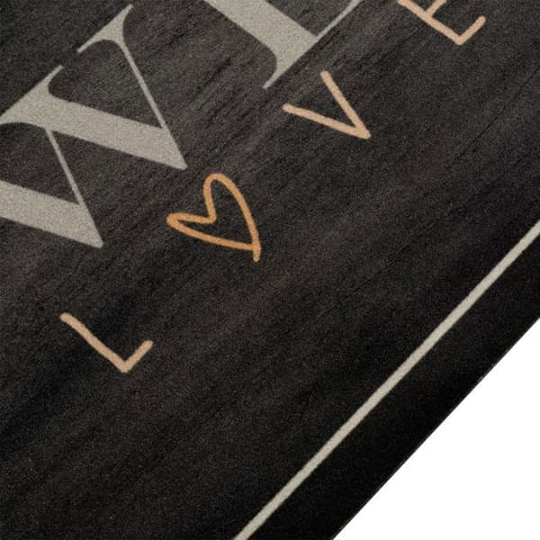 Maison Exclusive - Vaskbart køkkenteppet tekst Kaffe 60x180 cm fløjl